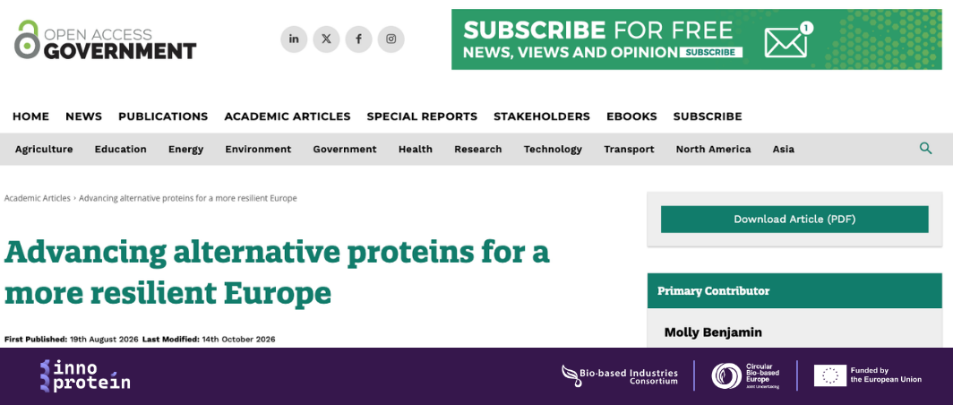 Advancing alternative proteins for a more resilient Europe